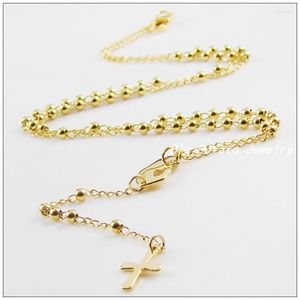 Chains Rosary mm Stainless Steel Religous Beads Crucifix Cross Necklaces Gold Sweater Men Women Fashion Jewelry