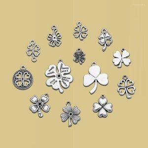 Irlandalı Takılar toptan satış-Takılar Antik Gümüş Kaplama St Patrick Günü Clover İrlanda DIY Mücevher Yapma Aksesuarları Toptan Öğeler Toplu