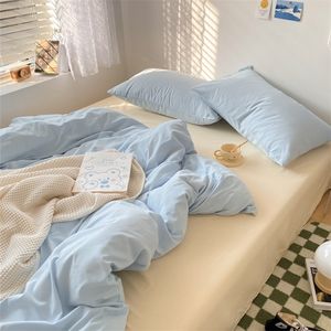 Conjuntos de cama conjuntos de cama linho de cama de 2 quartos Tampa de edredão no lençol nórdico 150 Luxo queen size de cama de cama fofa de cama sólida cor 220901