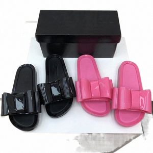 2022 Hausschuhe Frauen Sandalen Rutschgelee Bow Schuhe umweltfreundliche Gummi-Sandalendesigner Parfüm Beach Schuhheizungen