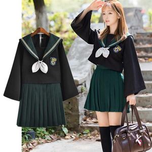 HP Slytherin Girls Cosplay Cosplay Kostiumy Lolita Sailor JK mundure spódnica 275f