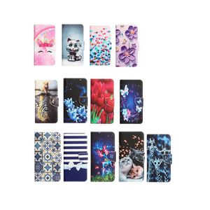 Mode Blume Schmetterling Leder Brieftasche Hüllen für iPhone 15 14 Pro MAX 13 12 11 XS XR X 8 7 Druck Katze Tiger Schleife Cartoon Kartensteckplatz Halter Flip Cover Tasche Smartphone Tasche