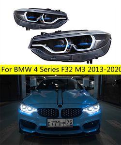 Фара для BMW 4 серии F32 M3 2013-20 20 головные фары в лазерном стиле, сменные DRL, дневные огни, полностью светодиодные линзы, маяк