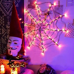 Strings Thrisdar 70LED Halloween LED Mesh Net Light Orange Purple Spider Web Waterproof for Scary Decor