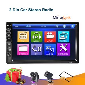 7 بوصة 2 DIN CAR DVD Player Autoradio Mirror Link Touch Screen Radio Bluetooth MP5 Multimedia FM/TF/USB Camera
