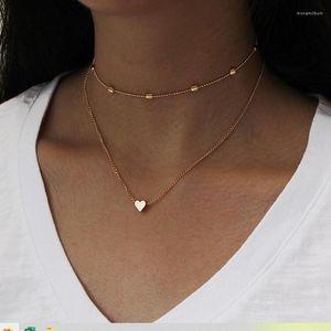 Чокер женщин многослойное ожерелье в сердце летняя простая любовь в форме подвесной сети 2022 модная ювелирная am3048