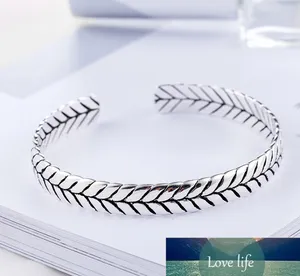 Charm Bracelet Band rings 925 Sterling Silver Geometric Pattern Woven Thai Silver Bangle New Fashion Bangle Jewelry For Women Men S-B277