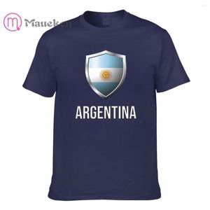 メンズTシャツ2022アルゼンチンメンズアルゼンチンARフラッグシールドメンズコットン衣類Tシャツヒップホップトップスティー