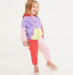 Baby-Kleidungssets, modisches, langärmeliges Kinder-Kapuzenpullover-Set aus Baumwolle für Mädchen