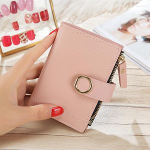 Wallets Women Fashion Leather Small Purse Ladies Card Bag For 2022 Clutch Female Money Clip Wallet