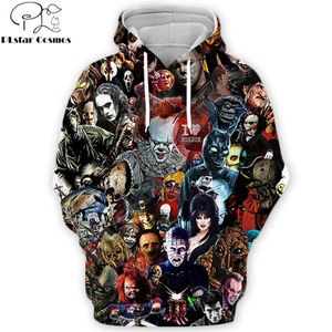 2019 Movie IT Pennywise Hoodies Stephen King 90s Horror Movie Printed men's Sweatshirt cosplay Men Women Streetwear zip hoodie CX2268T