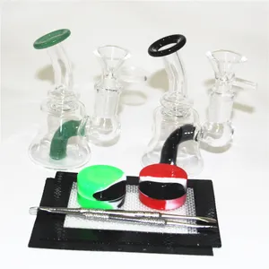 Glass Bong Hookahs tjocka dab riggen vatten r￶rsk￥l bongs heady mini pipe vaxolje riggar r￶kning kvarts banger dabber verktyg