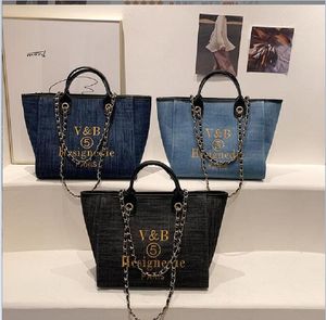 Umh ngetaschen f r Frauen Neue Trend Luxus Tasche Big Shopper Leinwandketten Schlinge Vintage Mode hochwertige Handtaschen
