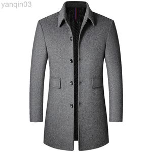 Mäns kostymer blazrar 2022 Fashion Wool Blends s Casual Company Trenchcoat Leisure Overcoat Man Punk Style Fabric Jackets L220902