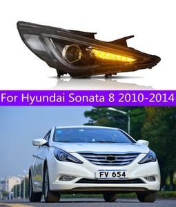 Lampada frontale automatica per Hyundai Sonata 8 2010-2014 LED Indicatori di direzione Fari diurni Abbaglianti Fari di ricambio