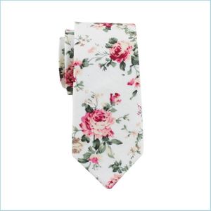 Nekbanden top bloemenbanden mode katoen paisley voor mannen corbatas slanke pakken vestidos stroping feest vintage bedrukte gravatas g sport1 dh9go