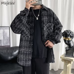 Abiti da uomo Blazer Vintage Misto lana scozzese Uomo Primavera Autunno XXL Borse retrò larghe Elegante Ins Harajuku dent Tempo libero Soprabito Tendenze Runaway L220902