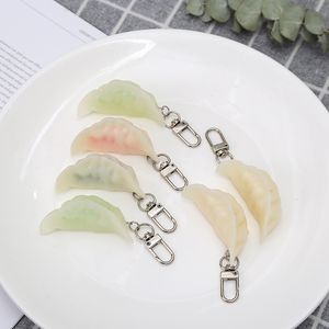 Bulk Price Medium Size Simulation PVC Dumpling Keychains Cute Food Keychain Charms Pendant Creative Photography Props