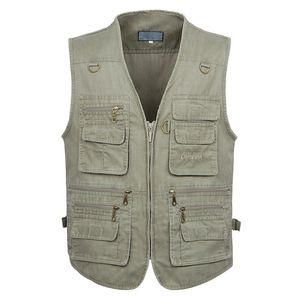 Mäns västar 8xl 9xl 10xl manlig casual sommar i stor storlek bomulls ärmlös väst med många 16 fickor män multi pocket pograph waistcoat 220902