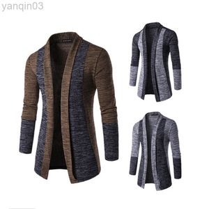 Men's Suits Blazers Newest Men Vest Casual Elastic Knitted Sweater Jacket Tops Outfit Sweater Jogger Men Long Sleeve Business Casual Jackets L220902