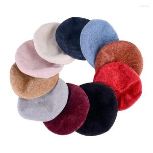 Berets BERET Autumn and Winter Chenille Material Velvet Artist Hat Casual Fashion Women's Gorras