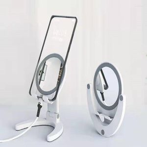 Mirrors Folding Portable Creative Mirror Mobile Phone Stand Desktop Lazy Makeup Flat