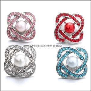 Chiusure Ganci Noosa Snap Gioielli Twisted Crystal Clover Pulsante vuoto Misura 18 mm Bracciale Collana Drop Delivery 2021 Trova Dhseller2010 Dhttk