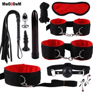 Sexspielzeug-Massagegerät, MwOiiOwM, exotisches Zubehör, Nylon, Sex-Bondage-Set, sexy Dessous, Handschellen, Peitsche, Seil, Anal-Vibrator, Spielzeug für Erwachsene für Paare