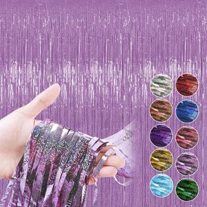 Curtain Metallic Tinsel Curtains Foil Fringe For Wedding Engagement Bridal Shower Birthday Bachelorette Party Stage Decoration