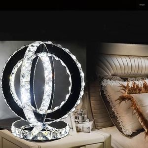 Table Lamps Bedside Creative LED Heart Shaped Wedding Room Lamp Warm Light Crystal