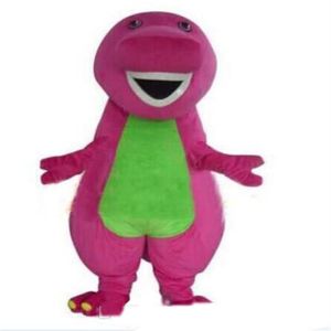 2020 Wysokiej jakości Barney Dinosaur Mascot Costume Halloween Cartowes Fancy Sukienka dla dorosłych Q