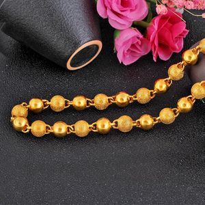 Catene Fashion All-match Jewelry Gold Filled Solid Frosted Transfer Light Bead Chain Collana Regalo da uomo