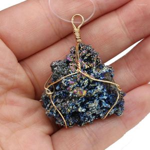 Подвесные ожерелья натуральный камень драгоценный камень нерегулярные кристалл грубая DIY Ретро романтические элегантные элегантные серьги для ювелирных изделий