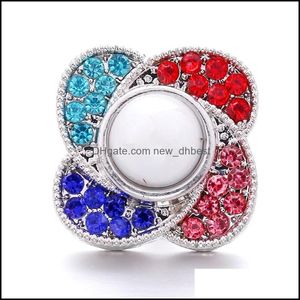 Chiusure Ganci Mix all'ingrosso Bottoni a pressione con strass Chiusura 18Mm Charms con bottoni decorativi in metallo per fai da te Scatta gioielli Fin Dhseller2010 Dhrr1