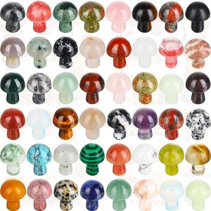 Andra konst och hantverk Mini Crystal Mushroom Gemstone Scpture Decor Carving Polished Sweet Stones for Home Garden Lawn Yard Sports2010 AMMVG