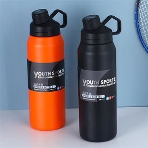 Water Bottles 1000Ml 650ML 100ML Portable Double Stainless Steel Vacuum Flask Coffee Tea Thermos Sport Travel Mug Large Capacity Thermocup 220830