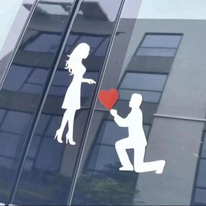 Hediye sargısı 25 x25cm aşk çift önerisi araba etiketleri romantik kişilik metin arka cam dekorasyon elektrik motosiklet