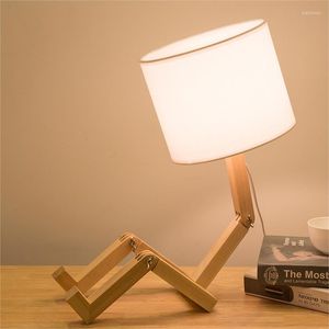 Lampy stołowe Nowoczesne minimalistyczne lampa nordycka kreatywna osobowość kreskówka urocza ciepłe składane małe śliczne sypialnie