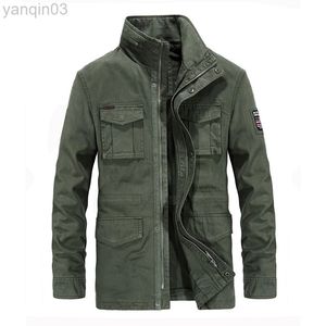 Jackets masculinos 2022 jaqueta homens de alta qualidade, roupa de inverno, algodão cargo cargo de vários bolsos intermediários campeas masculinos Hombre M-4xl L220902