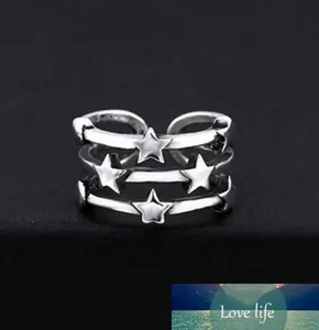 Anéis de banda 925 Mutilayer vintage de prata esterlina Tailândia coloração prateada de cor geométrica anéis ajustáveis ​​para mulheres jóias de casamento s-r281