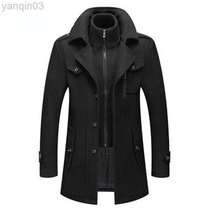 Männer Anzüge Blazer 2021 Marke Herbst Und Winter Wolle Jacke Einfarbig Kalt-Proof Doublar casual Windjacke Männlichen 4XL l220902