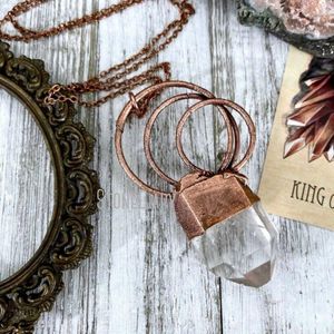 Pendanthalsband NM39998 Large Crystal Necklace Raw Clear Quartz Natural Boho Big Rough Stone Jewelry Statement