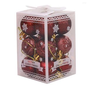 パーティーデコレーション12pcs/1ボックスプラスチッククリスマスボール鮮やかな色キラキラパウダー光沢のあるクリスマス