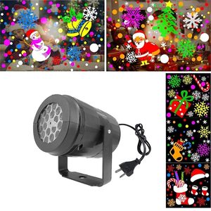 Andra evenemangsfestleveranser 16 Mönsterdekorativa utomhusbelysningsprojektorer LED Christmas Laser Projector Snowflake Lamp Party Stage Disco Home Decor 220901