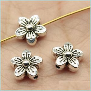 Legeringslegeringsp￤rlor Ancient Sier Flower Small Hole Bead Women Fashion Jewelry Accessories 10x10x5mm DIY Armband 0 11gg Q2 Drop Yydhhome Dh9ji