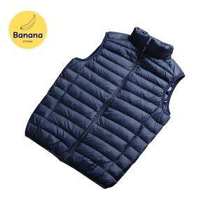 Mens Aşağı Parkas Banana Mağazası Tarzı Tüm Sezon Erkek Ultra Işık Down Yelek paketlenebilir Küfür Yeleği S3XL 220901