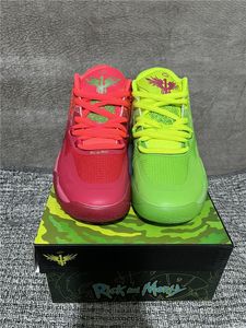 Rick And Morty Kids Basketball Shoes for sale Top Quality LaMelos MB.01 Galaxy Buzz City Black Blast Queen Citys Rock Ridge Red Not From Here Sport Sneaker Size 4.5-12