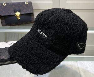 Winter Baseball Cap Letter Embroidered Lamb Wool Korean Fashion Warm All-Matching Casual Sun-Proof Peaked Cap Men