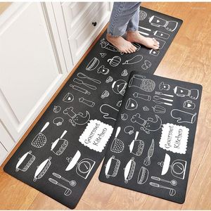 Tapetes carpete de cozinha nórdicos de PVC para piso PU PU Couro impermeável tape
