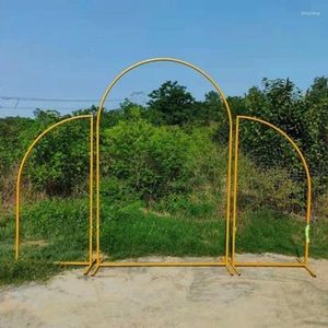 Party Decoration 3 Pieces Wedding Arch Flower Stand Props Iron Stage Backdrop Frame Decorative Artificial Flowers